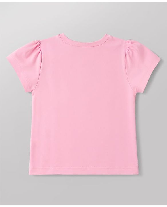 Babyhug 100% Cotton Knit Half Sleeves Kitty Printed T-Shirt & Shorts Night Suit With Bow Applique - Pink