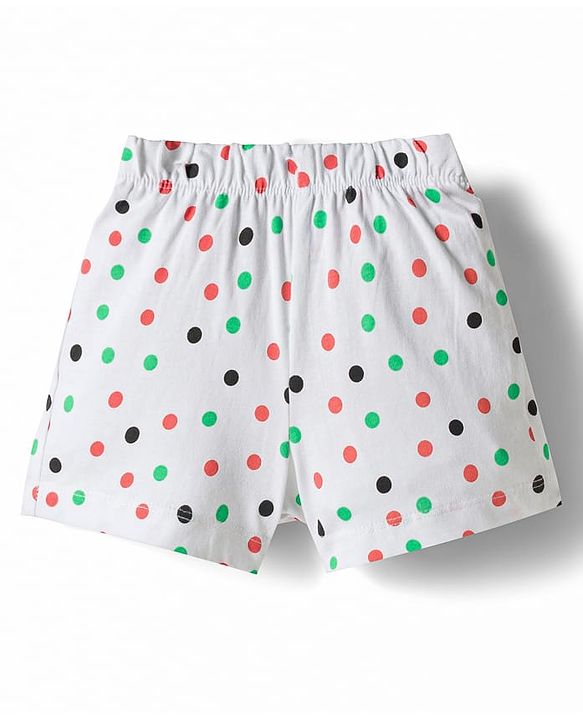 Babyhug 100% Cotton Knit Half Sleeves Polka Dots Printed & Bird Applique T-Shirt & Shorts Night Suit - Mint