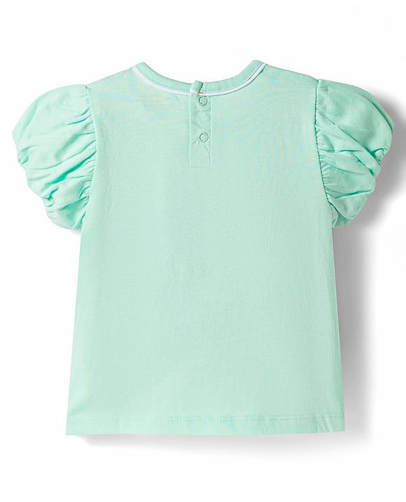 Babyhug 100% Cotton Knit Half Sleeves Polka Dots Printed & Bird Applique T-Shirt & Shorts Night Suit - Mint