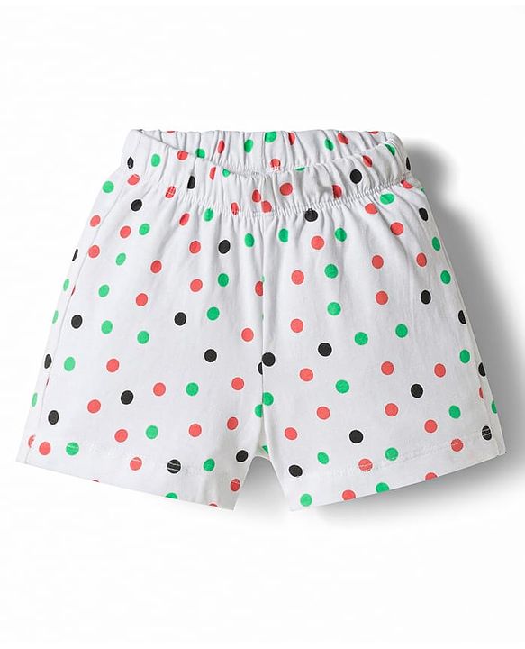 Babyhug 100% Cotton Knit Half Sleeves Polka Dots Printed & Bird Applique T-Shirt & Shorts Night Suit - Mint