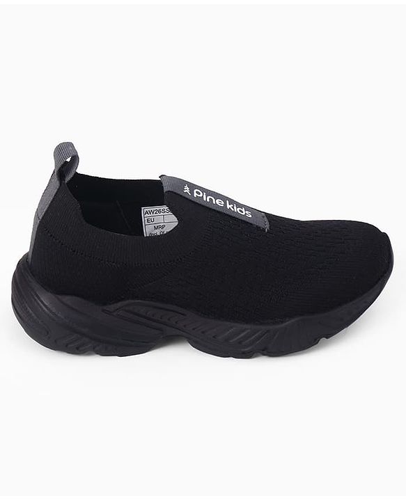 Pine Kids Slip On Sneaker Shoes - Black