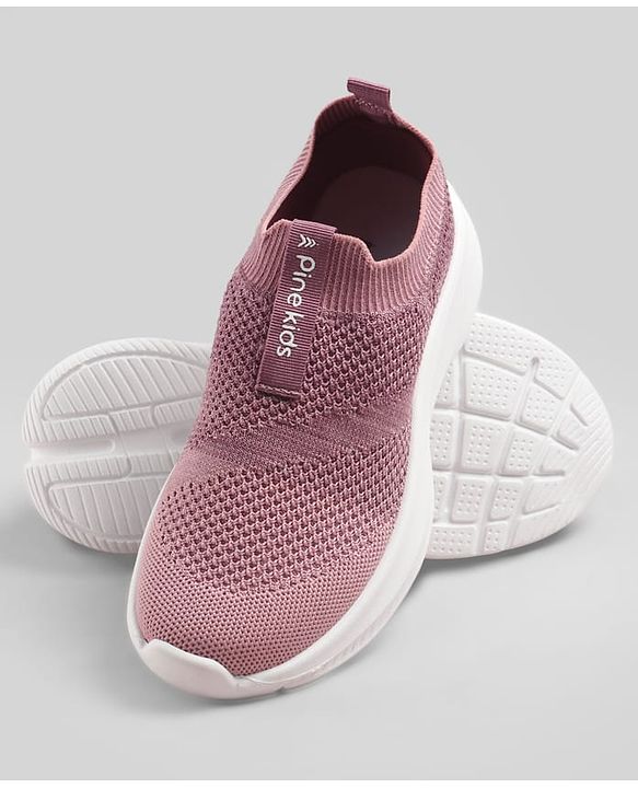 Pine Kids Slip On Sneaker Shoes With Logo Design - Pink