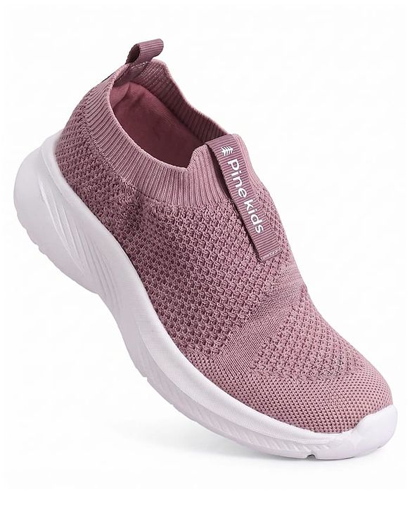 Pine Kids Slip On Sneaker Shoes With Logo Design - Pink