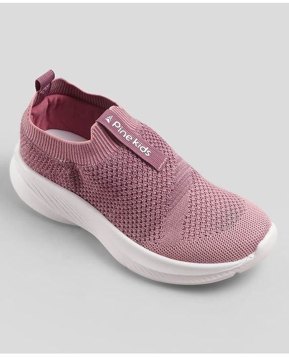 Pine Kids Slip On Sneaker Shoes With Logo Design - Pink