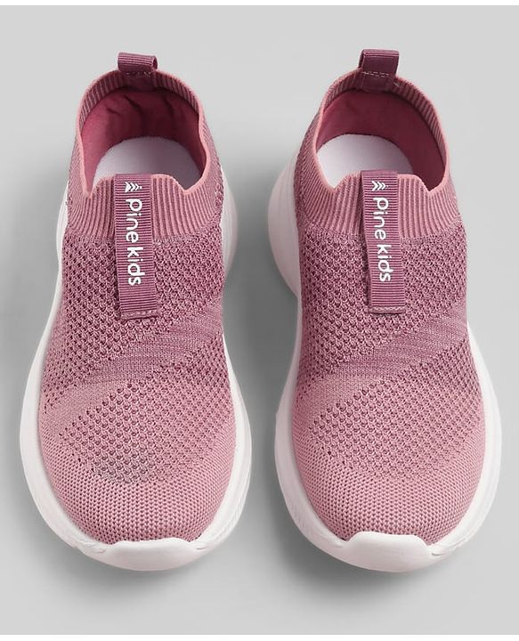 Pine Kids Slip On Sneaker Shoes With Logo Design - Pink