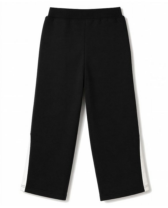 Pine Kids Knit Full Length Track Pant With Side Tape Detailing - Black
