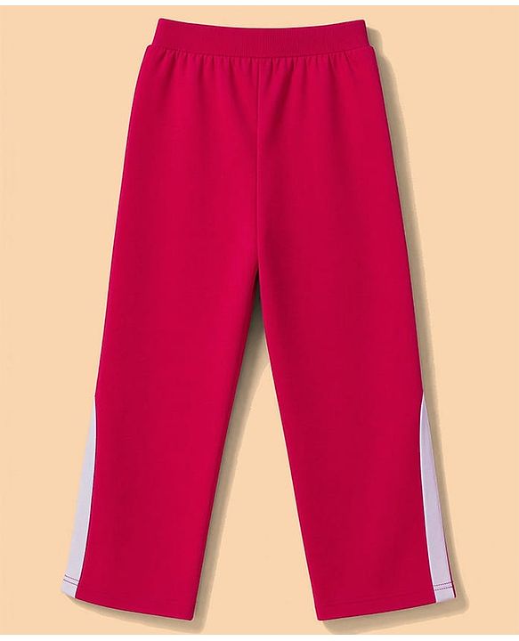 Pine Kids Knit Full Length Track Pant With Side Tape Detailing - Red