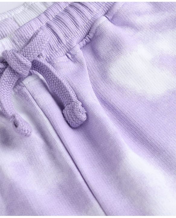 Pine Kids Looper Knit Full Length Tie Dye Lounge Pant - Lavender
