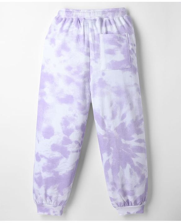Pine Kids Looper Knit Full Length Tie Dye Lounge Pant - Lavender