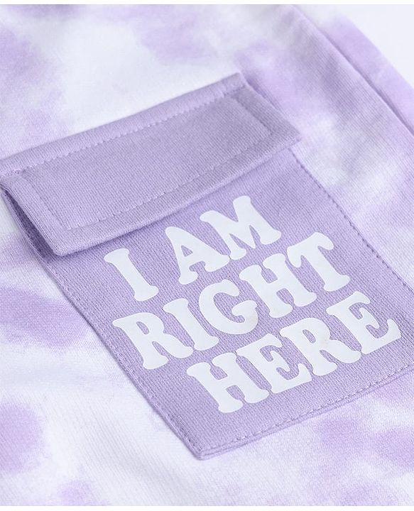 Pine Kids Looper Knit Full Length Tie Dye Lounge Pant - Lavender