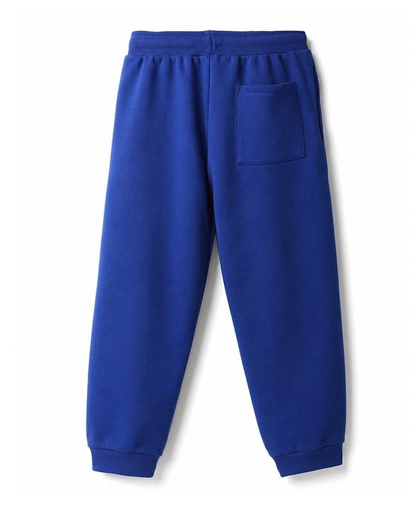 Pine Kids Looper Knit Full Length Solid Colour Lounge Pant with Cut & Sew & Tape Detailing -  Blue