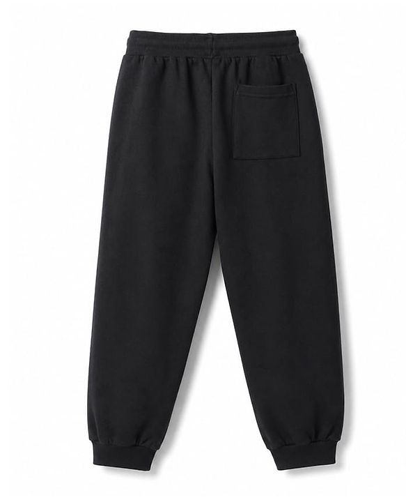 Pine Kids Looper Knit Full Length Text Printed Lounge Pant - Black
