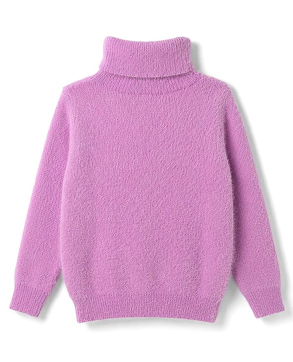 Babyhug Knitted Full Sleeves Pullover with Star Embroidery - Pink