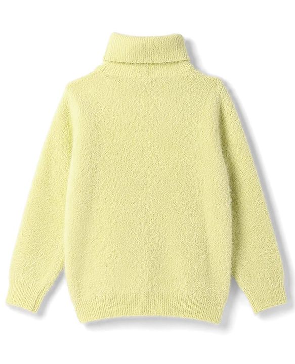 Babyhug Knit Extra Soft Hairy Eyelash Yarn ted Full Sleeves Pullover with Star Embroidery - Yellow