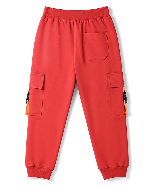 Pine Kids Knit Full Length Explore Printed Lounge Pant with Pockets- Red