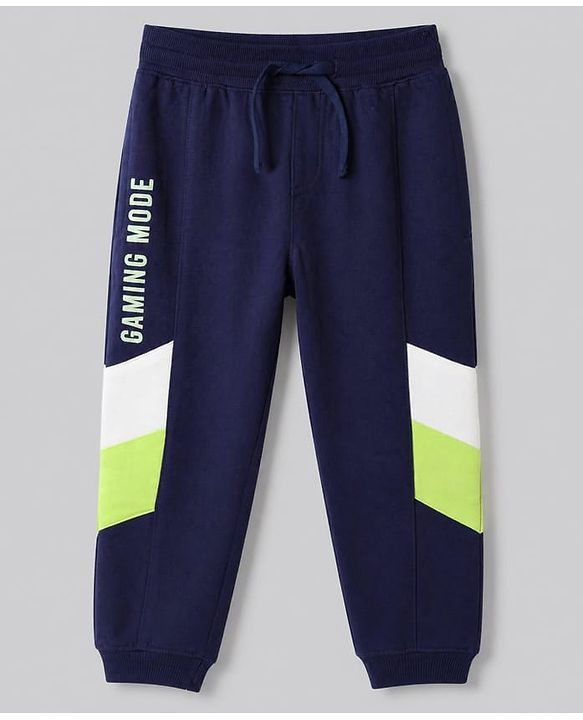 Pine Kids Knit Full Length Lounge Pant with Gaming Mode Print - Navy Blue
