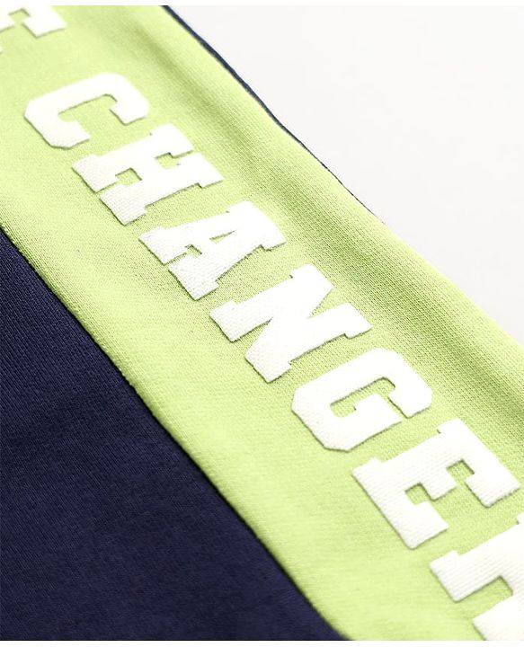 Pine Kids Cotton Knit Full Length Lounge Pants With Text Print - Navy Blue