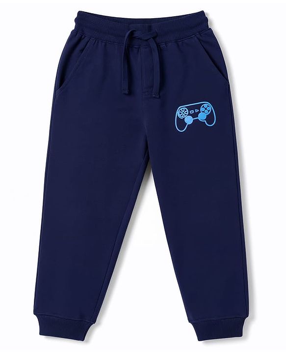 Pine Kids Knit Full Length Game Pad Printed Lounge Pant with Pockets- Blue