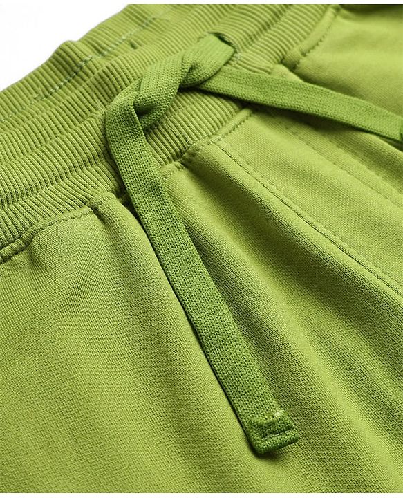 Pine Kids Cotton Knit Full Length Lounge Pants With Text Print - Olive Green
