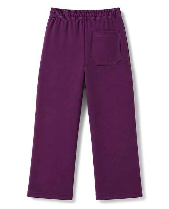 Pine Kids Knit Full Length Text Printed Flared Lounge Pant - Plum