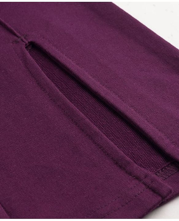 Pine Kids Knit Full Length Text Printed Flared Lounge Pant - Plum