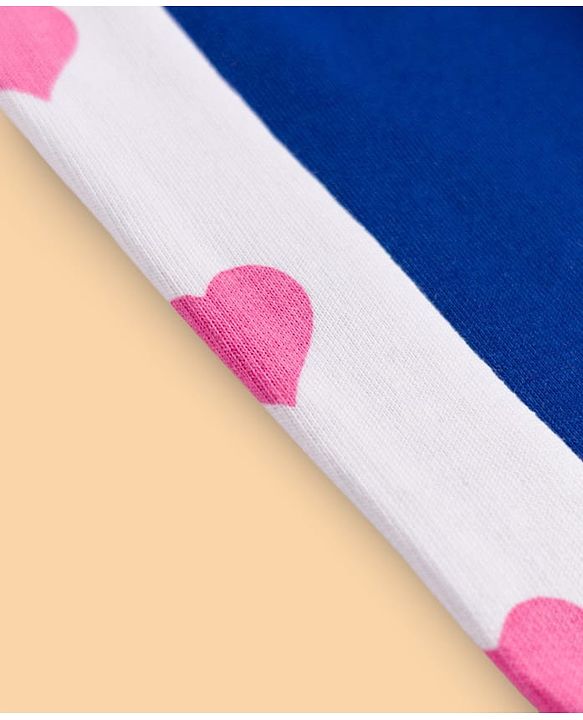 Pine Kids Knit Full Length Hearts Printed Pant - Navy Blue
