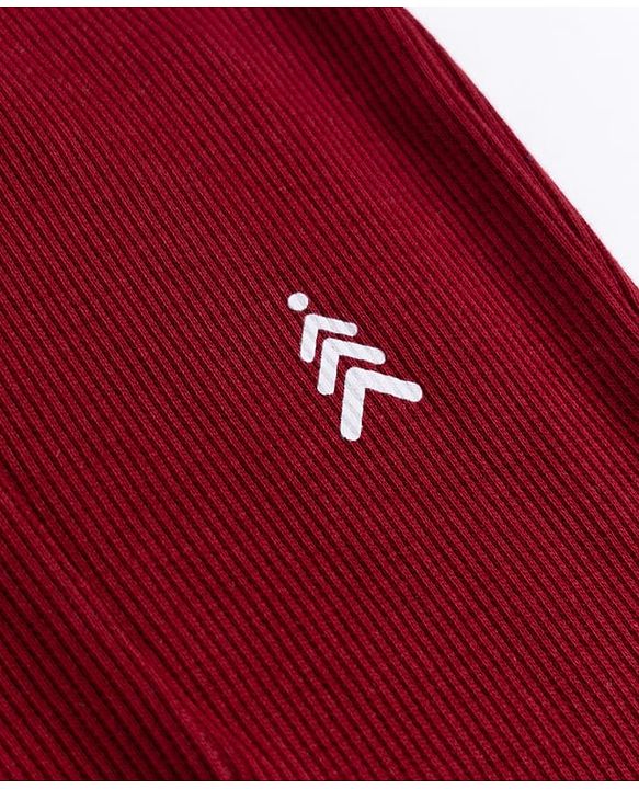 Pine Kids Cotton Lycra Knit Full Length Solid Leggings - Maroon
