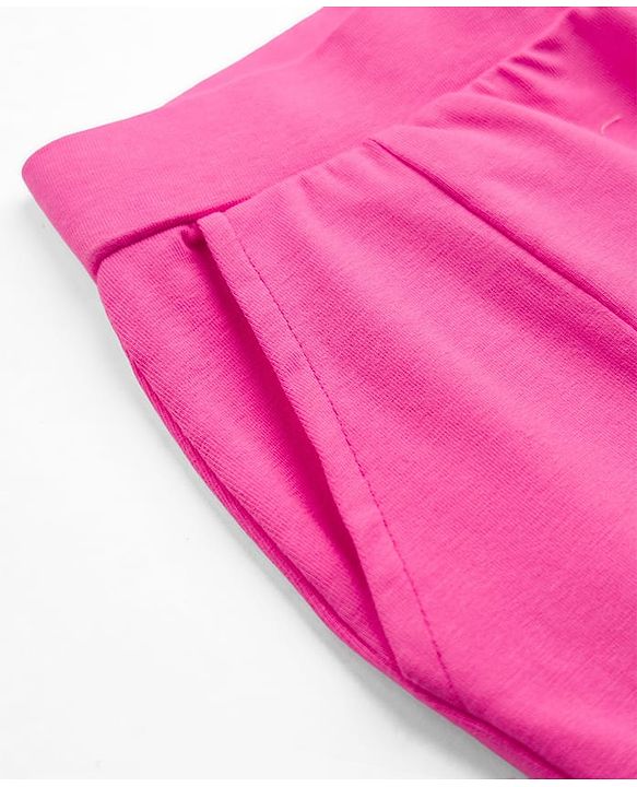 Pine Kids Cotton Lycra Knit Full Length Solid Colour Leggings With Stretch - Pink