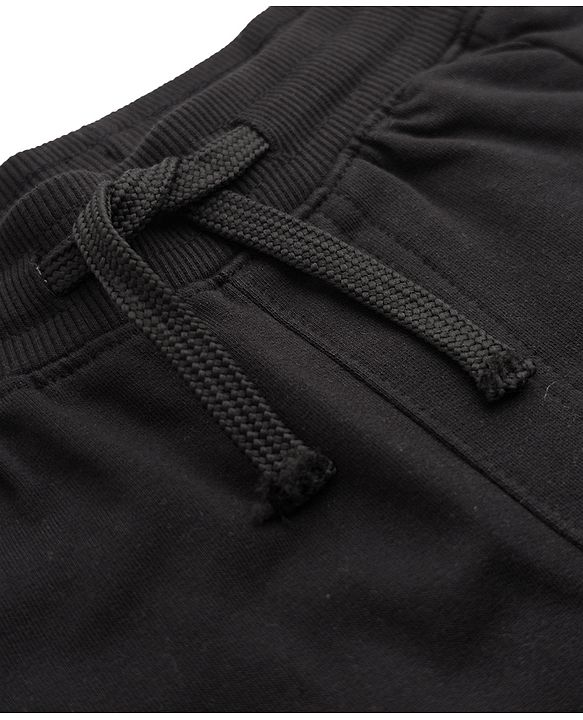 Pine Kids Knit Full Length Text Printed Lounge Pant - Black