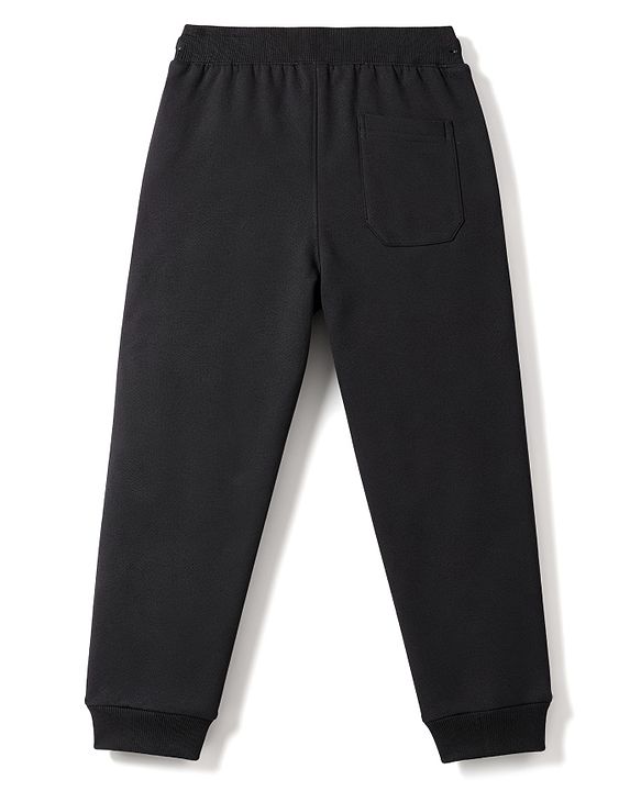 Pine Kids Knit Full Length Text Printed Lounge Pant - Black