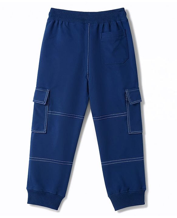 Pine Kids Knit Full Length Solid Colour Cut & Sew Lounge Pant - Navy