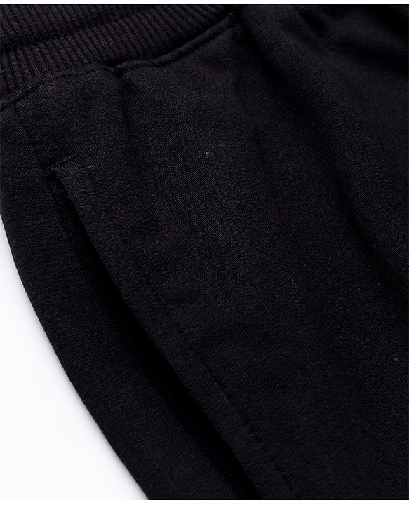 Pine Kids Cotton Knit Full Length Jogger with Athletic Dept. Print in Black