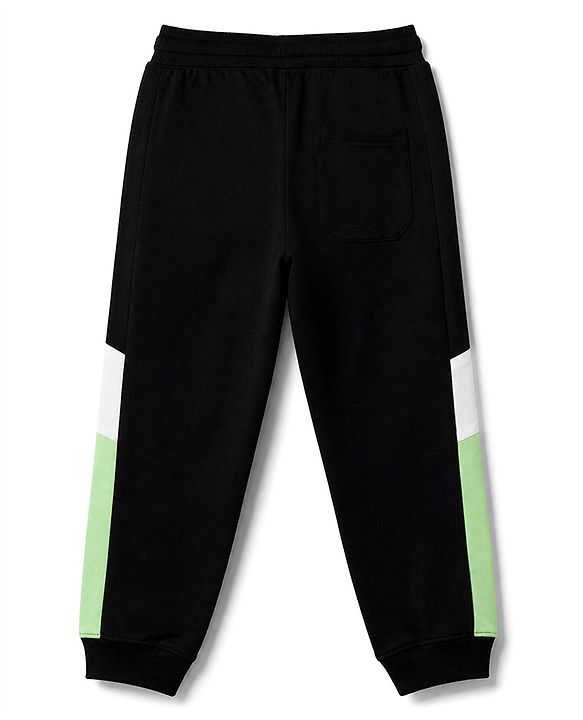 Pine Kids Cotton Knit Full Length Jogger with Athletic Dept. Print in Black