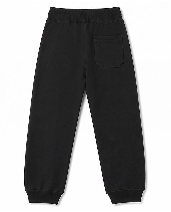 Pine Kids Knit Full Length Game Pad & Text Printed Lounge Pant with Pockets- Black