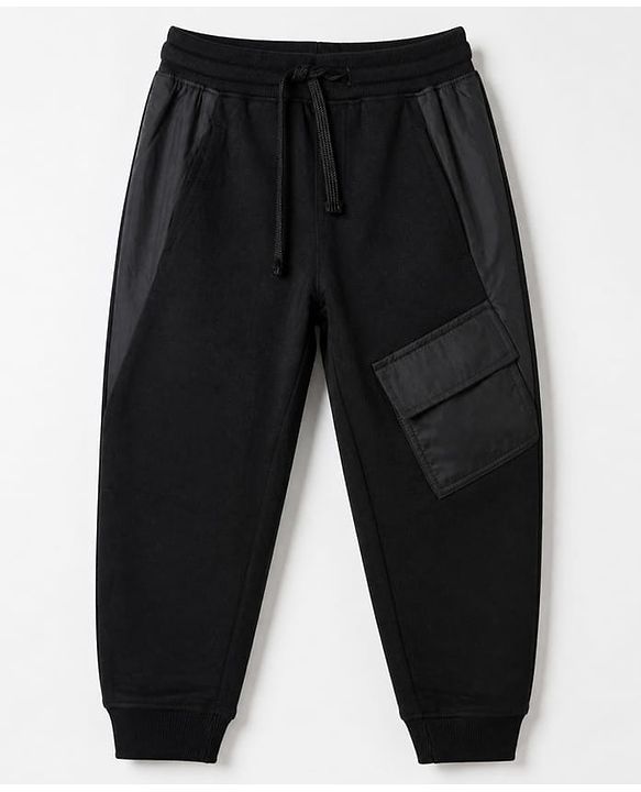 Pine Kids Knit Full Length Lounge Pant With Front Pocket in Black