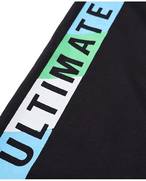 Pine Kids Cotton Knit Lounge Pant with Full Length and Ultimate Print in Black