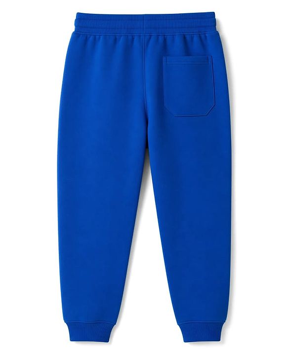 Pine Kids Cotton Knit Full Length Lounge & Track Pant With Text Print - Blue