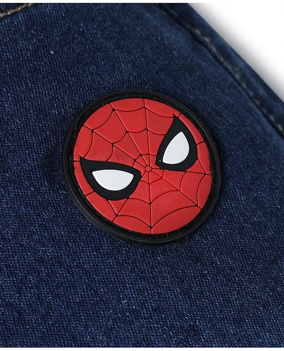 Pine Kids Marvel Denim Full Length Jeans with Spiderman Applique in Blue for 6-7 Years