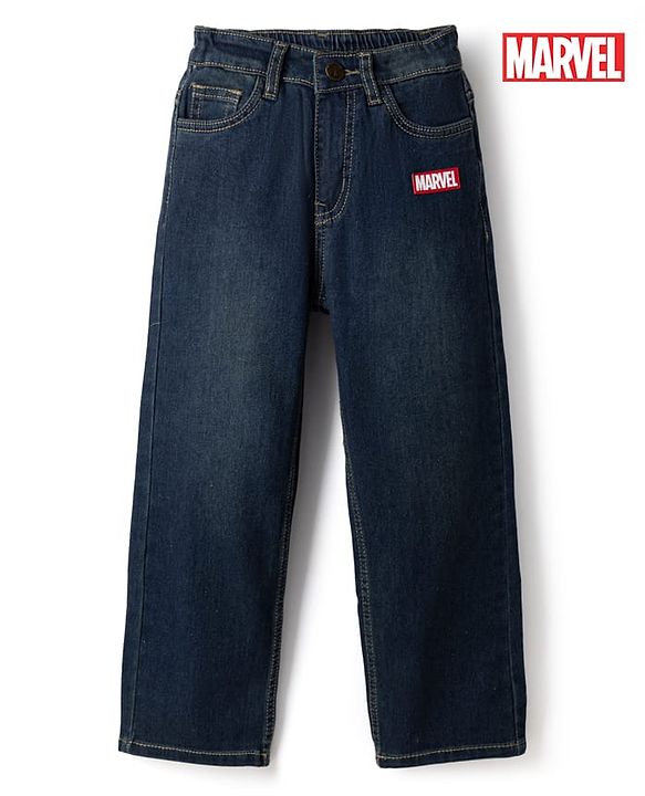 Pine Kids Marvel Full Length Denim Jeans with Marvel Patch in Blue