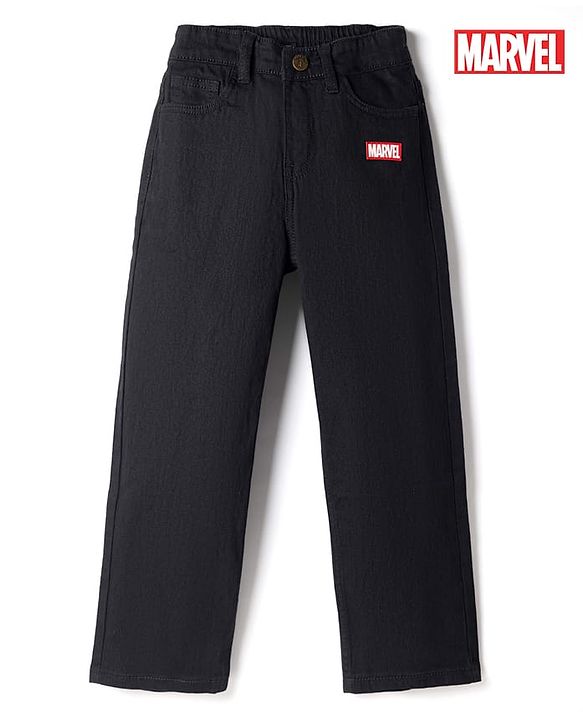 Pine Kids Marvel Denim Full Length Jeans with Marvel Patch in Black