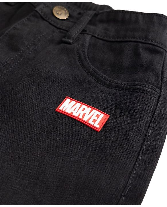 Pine Kids Marvel Denim Full Length Jeans with Marvel Patch in Black