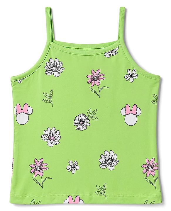 Pine Kids Disney Single Jersey Knit Sleeveless Slips with Minnie Mouse Print Pack of 3-  Blue Pink & Green