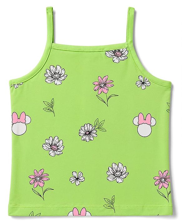 Pine Kids Disney Single Jersey Knit Sleeveless Slips with Minnie Mouse Print Pack of 3-  Blue Pink & Green