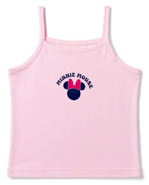 Pine Kids Disney Single Jersey Knit Sleeveless Slips with Minnie Mouse Print Pack of 3-  Blue Pink & Green
