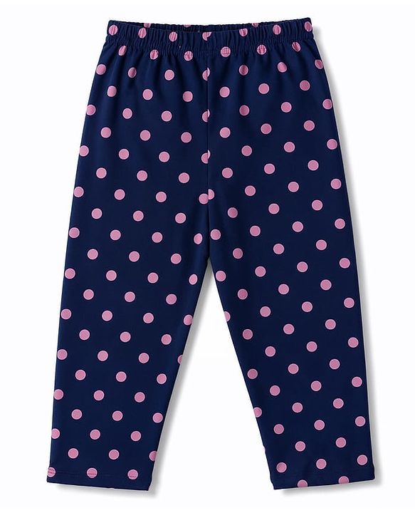 Pine Kids Cotton Knit Half Sleeves Text Printed T-Shirt & Pajama Night Suit - Pink & Navy
