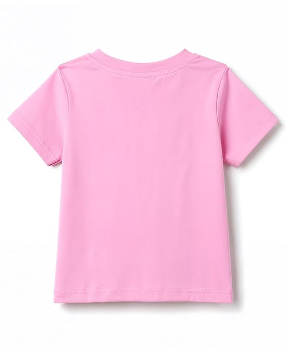 Pine Kids Cotton Knit Half Sleeves Text Printed T-Shirt & Pajama Night Suit - Pink & Navy