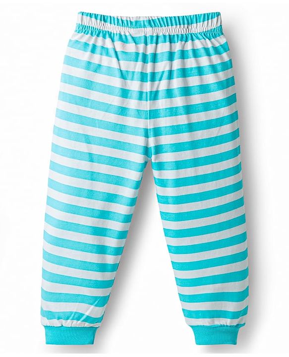 Babyhug 100% Cotton Knit Full Sleeves T-Shirt & Pyjama Night Suit With Teddy Bear Print - Blue
