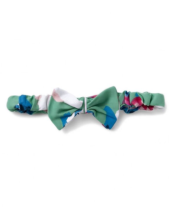 Babyhug Cotton Woven Sleeveless Frock With Floral Print& Hairband- Green