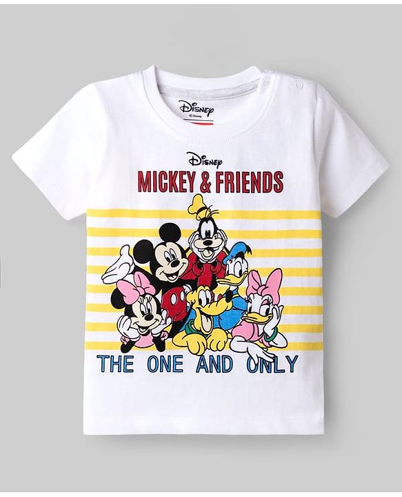 Babyhug Disney 100% Cotton Knit Half Sleeves T-Shirts With Micky & Friends Graphic Pack Of 2 - Multicolor