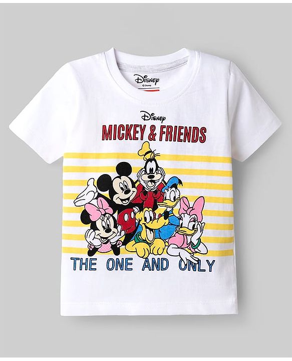 Babyhug Disney 100% Cotton Knit Half Sleeves T-Shirts With Micky & Friends Graphic Pack Of 2 - Multicolor